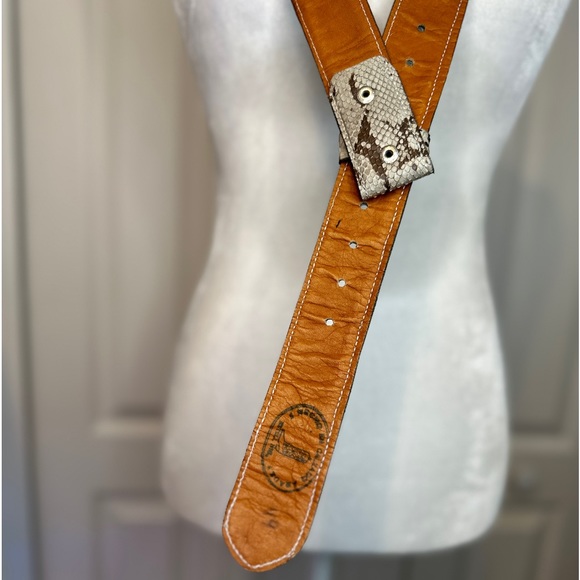 CALZADO ARAUZ Genuine Natural Python Snakeskin Leather Belt (49”) - Picture 7 of 9